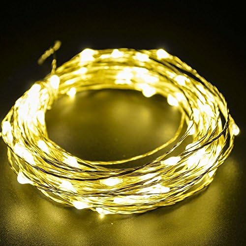 LED Starry String Lights 32.8ft / 10m, 100 LEDs, Copper Wire, Power Adapter (warm white)
