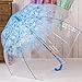 Clear Bubble Umbrella Half Automatic Flower Dome Shape Rain Umbrella