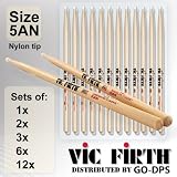1 Pair - Vic Firth American Classic 5AN Drum Sticks (NYLON TIP)