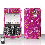 Pink Squares Box Snap on Design Case Hard Case Skin Cover Faceplate for Blackberry Curve 8300 8310 8320 8330 + Screen Protector Film