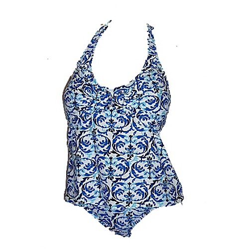 Becca By Rebecca Virtue Halter Tankini Swimsuit 743277 Large