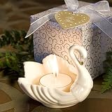 Baby Keepsake: Stunning Porcelain Swan Design Candle Favors