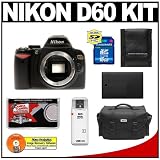 Nikon D60 10.2MP Digital SLR Camera (Body - Black/Gold) + EN-EL9 + 16GB SDHC Card + Nikon Gadget Bag + Accessory Kit