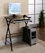 Contemporary Glass & Metal Computer Workstation Home Office Desk / Table