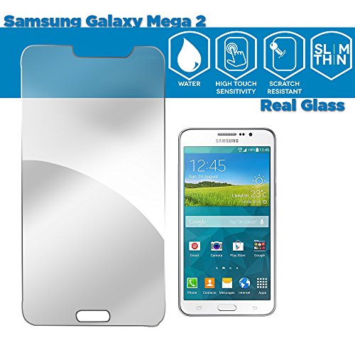 GLAZZ 0.33mm Tempered Glass Screen Protector for Samsung Galaxy Mega 2 (Made From Real Glass, Shatterproof, 2.5d Rounded Edges and Oleophobic Coating)