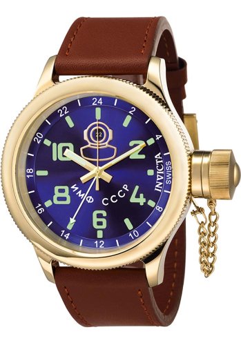 Invicta Men's 7216 Signature Collection Russian Diver 18kt Gold-Plated GMT Watch