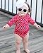 RuffleButts® Infant / Toddler Girls Polka Dot Ruffled Rash Guard Bikini
