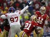 New York Giants and San Francisco 49ers - Jan. 22, 2012: Alex Smith Photographic Poster Print by Julie Jacobson, 24x18