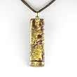 Murano Glass Pendant Jewelry - Rectangle L Gold/Brown Style3