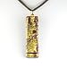 Murano Glass Pendant Jewelry - Rectangle L Gold/Brown Style3