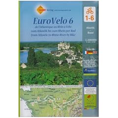 EuroVelo 6 - vom Atlantik bis zum Rhein per Rad: Atlantic - Basel 1 : 100 000