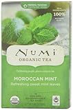 Numi Organic Tea Moroccan Mint, Full Leaf Herbal Teasan, Caffeine Free, 18-Count Tea Bags (Pack of 3)