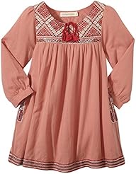 Toddler Long Sleeves Embroidered  Dress