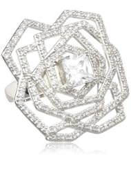CZ by Kenneth Jay Lane 6 Cttw Web Cubic Zirconia Coctail Ring, Size 7