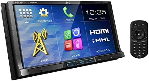 Package: JVC KW-V51BT Double-Din In-dash Car DVD Receiver with 7" Motorized Touch Screen + JVC KS-U60 iPhone HDMI Extension Cable + (2) Pairs of JVC CS-J620 Wireless 6.5" 2-Way Coaxial Car Speakers Totaling 1200 Watt Peak/120 Watt RMS