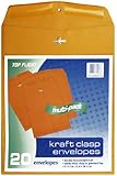 Top Flight Clasp Envelopes, Gummed and Clasped Closure, 9 x 12 Inches, Brown Kraft, 20 Envelopes per Pack (6911117)