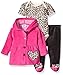 BON BEBE Baby Girls' 3 Piece Set with Velour Jacket Pant and Bodysuit