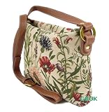 Tapestry Ladies Petite Adjustable Shoulder Bag (Wild Flowers) - Gobelin Style