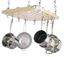 Deluxe Ceiling Mounted Wooden Pot Rack
