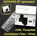 GENUINE BT Openreach - vDSL Interstitial Faceplate, ADSL Filter & I-Plate / iplate, Replaces NT2000 / NT2005 and iPlate, ADSL / ADSL2 / BT Infinity Compatible