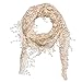 Lace Tassel Sheer Mesh Floral Print Lightweight Triangle Scarf Shawls and Wraps