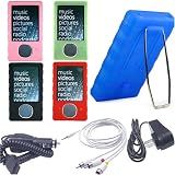 (4 in 1 Microsoft Zune 80g Package) Silicone Skin for Microsoft Zune 80 Gb Digital Media Player Black (2nd Generation) + Armband + Car Charger Cigarette Lighter Adapter Suitable for Microsoft Zune + Power Travel / Home Charger Power Adapter for Microsoft Zune Charges + Av (Audio Video) Cable for Zune