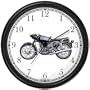 Classic Vintage Motorcycle No.5 Motorcycle Theme Wall Clock by WatchBuddy Timepieces (Slate Blue Frame)
