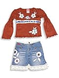 Lipstik - Girls Long Sleeved Skirt Set, Denim, Multi