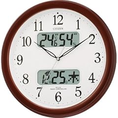 CITIZEN (シチズン) カレンダー表示付き電波掛時計 ネムリーナカレンダーM01 茶色メタリック色 4FYA01-006