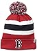 MLB Boston Red Sox '47 Brand Breakaway Cuff Knit Hat with Pom, Red, One Size