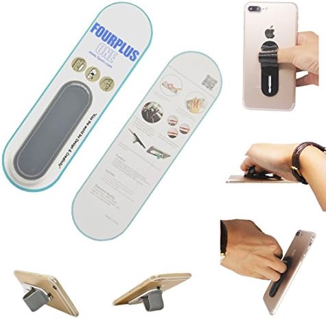 iHeartech 3-in-1 Phone Grip Stand Mount - MultiBand for Family Facetime, Catching Pokemon in iPhone 7, 6, 6 Plus - Car Vent Holder Safe Driving When Using GPS (Gunmental Grey)