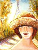 001000 Canvas Art for Wall Decor - Original Oil Painting Giclee Afternoon in Paris by Lena Kashigin, Artist Hand finished and signed canvas artwork, 14x18, Ready to hang Canvas Wall Art