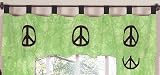 Lime Groovy Peace Sign Tie Dye Window Valance by JoJo Designs