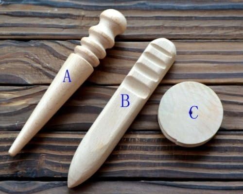 P006 3 styles Leather WOOD MULTI-SIZE EDGE SLICKER for Veg Tan Tooling Cowhide Leather by welliestore