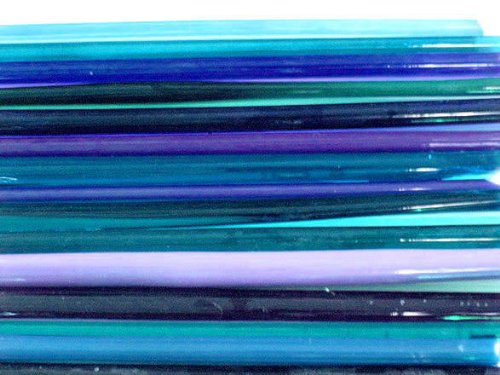 Devardi Glass Lampwork, Beadmaking Glass Rods, COE 104 Mixed Blues 1 Lb