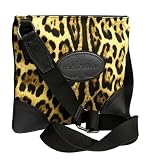 Dolce & Gabbana Leopard Canvas Black Leather Flat Messenger Bag BB1787-A4099-89907