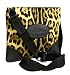 Dolce & Gabbana Leopard Canvas Black Leather Flat Messenger Bag BB1787-A4099-89907