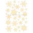 Easy Instant Decoration Wall Sticker Decal - Ornate Glittery Golden Snowflakes