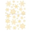 Christmas Holiday Time Reusable Wall Decoration Stickers - Ornate Glittery Golden Snowflakes