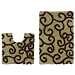 2 Piece Bath Rug Set - New Scroll Sage Chocolate by Cotton Craft - 100% Pure Cotton - High Quality - Super Soft and Plush - Hand Tufted Heavy Weight Durable Construction - Larger Rug is 21x32 Oblong and Second rug is Contour 21x20 - Other Styles - Large Scroll, Greek Key, Palm Tree, Solid Color Reversible or Grid Stripe - Easy care machine wash