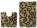 2 Piece Bath Rug Set - New Scroll Sage Chocolate by Cotton Craft - 100% Pure Cotton - High Quality -