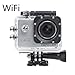 DBPOWER Wifi Waterproof Action Camera 12MP 1080P HD with 2 Batteries and Free Accessories Kit (Silver)