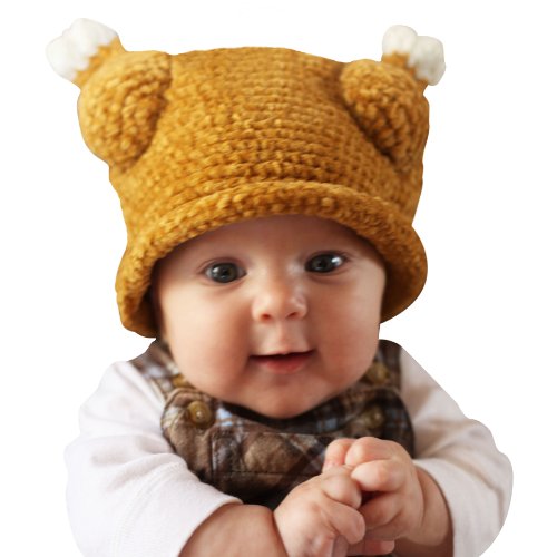 Melondipity Little Turkey Thanksgiving Baby Hat - Brown Winter Crochet Beanie