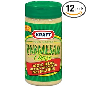 Kraft Grated Parmesan, 8 Ounce Cannister (Pack of 12)