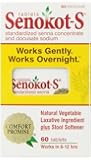 Senokot-S Natural Vegetable Laxative Ingredient Plus Stool Softener, Tablets, 60 tablets