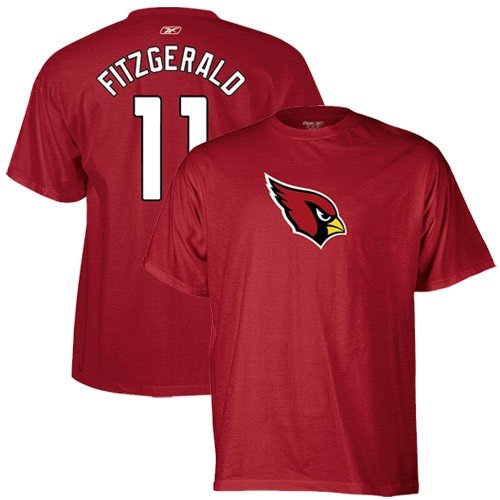 Reebok Arizona Cardinals #11 Larry Fitzgerald Red Player T-shirt (XX-Large)