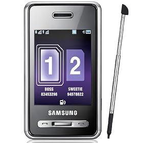 Samsung D980 Duos - Unlocked Dual Sim TriBand Cellular Phone - 5MP Camera, Touchscreen, FM Radio - International Version with No Warranty (Black)