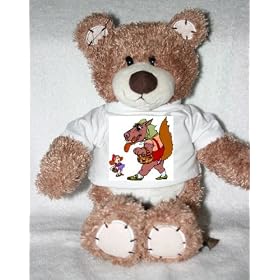 Teddy Bear with fairy, little, wolf, costume, tale, red, riding, hood t-shirt