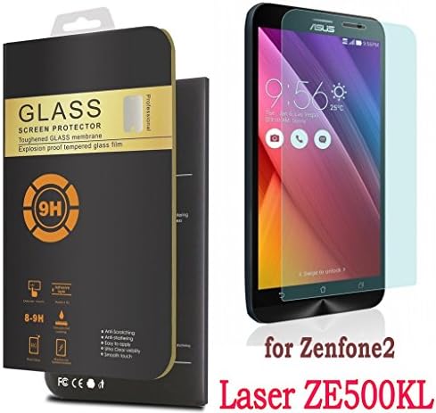 Asus Zenfone Laser Ze500kl Screen Protector, LYHBB® Asus Zenfone 2 Laser 5 inch Tempered Glass Screen Protector, 2.5D Round Edge 99% Clarity 0.2mm 9H Hardness Shatter-Proof Bubble Free