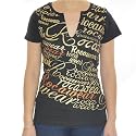 Womens Rocawear Black Short Sleeve Urban Designer Top.